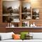 Designart - Alone Tree on Island in Sepia - Extra Large Wall Art Landscape